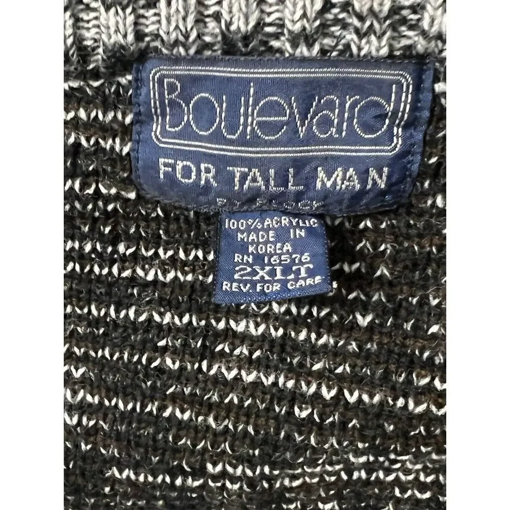 Boulevard For Big Men Vintage Coogi Style Sweater 2XLT V Neck
